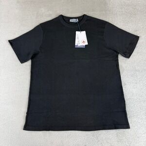 MIDA UNDICI Boxy Fit Ribbed Tee T-Shirt Mens Medium Black Cotton Italy New NWT